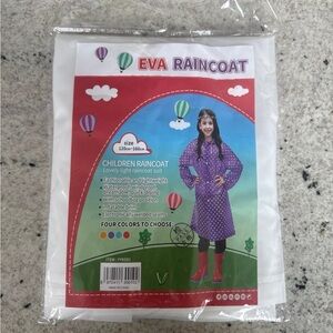 NWT kids purple polka dot rain coat